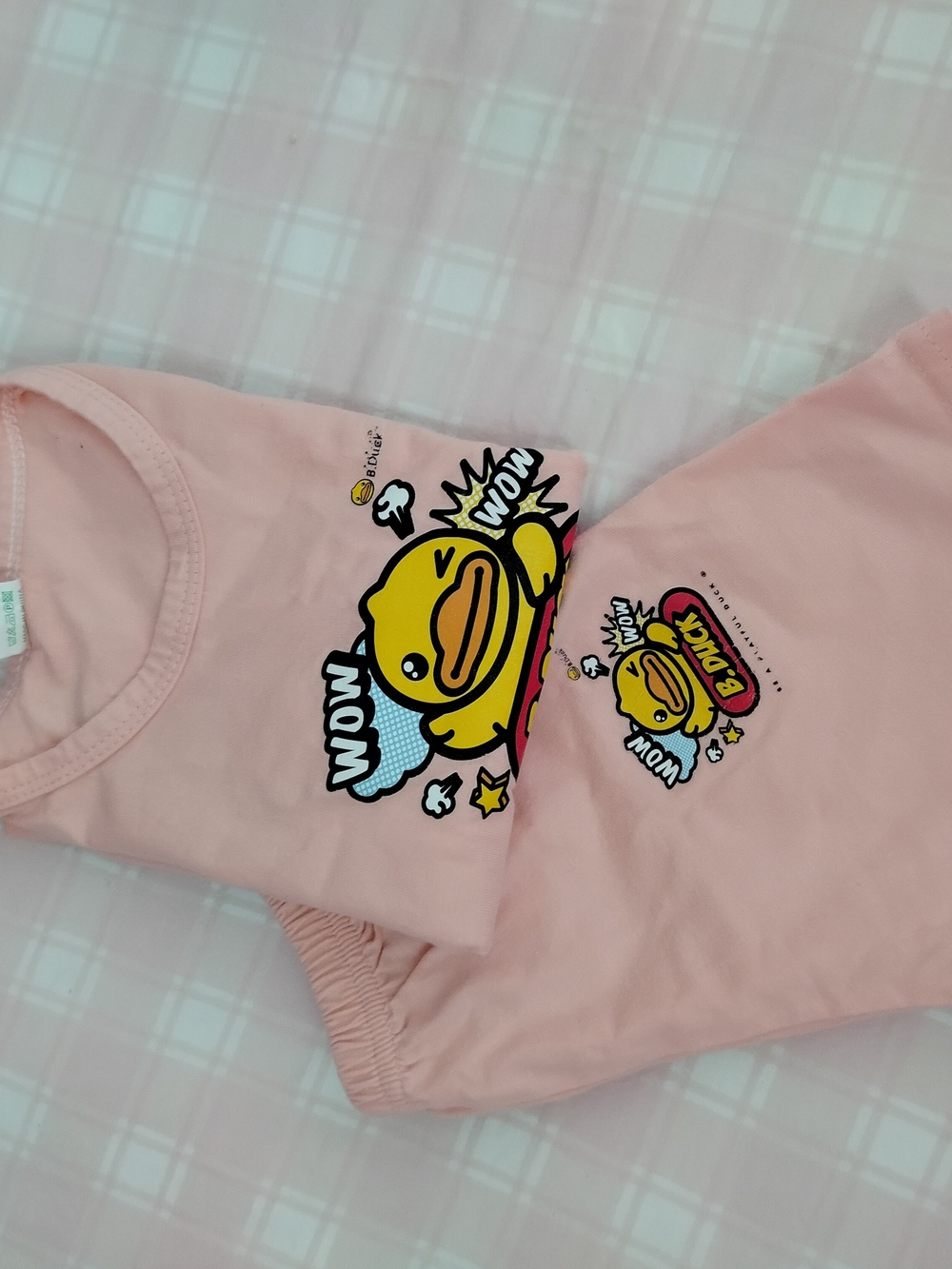 Kids Pink Duck Graphic Pajama Set